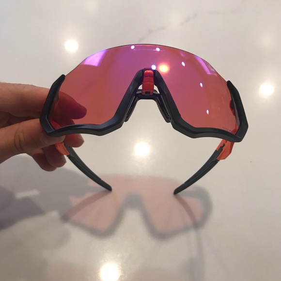 Oakley Mens Flight Jacket Sunglasses Orange Black - Picture 2 of 6